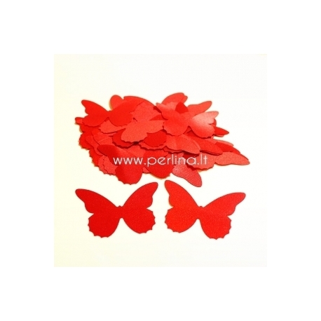 Fabric butterfly, red, 1 pc, select size