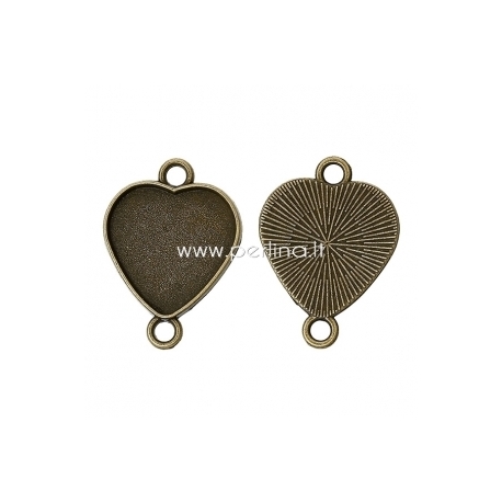 Sujungimas "Širdis", ant. bronzos sp., 30x22 mm