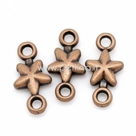 Connector "Star", antique copper, 15x7 mm