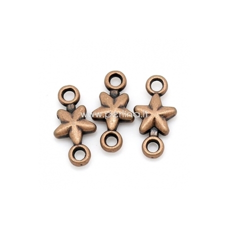 Connector "Star", antique copper, 15x7 mm