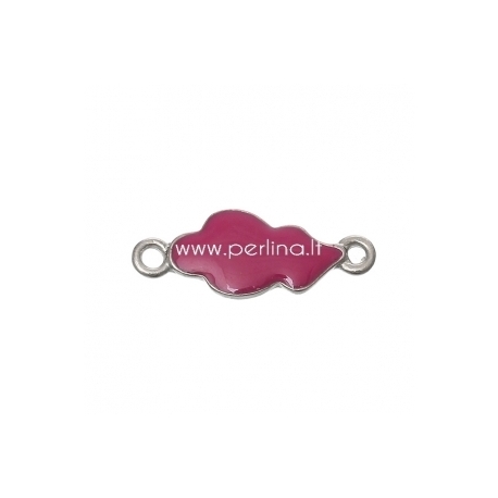 Connector "Cloud", fuchsia enamel, 27x10 mm, 1 pc