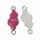 Connector "Cloud", fuchsia enamel, 27x10 mm, 1 pc