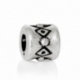 Spacer bead rhombus pattern, antique silver, 4x4 mm, 1 pc
