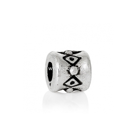 Spacer bead rhombus pattern, antique silver, 4x4 mm, 1 pc