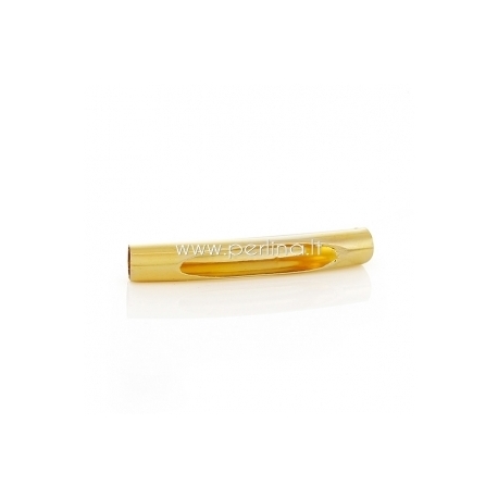 Curved spacer tube with hollow, gold plated, 31x5 mm, 1 pc