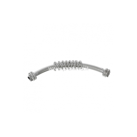 Curved spacer tube, silver tone, 50x5 mm, 1 pc