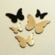 Org. stiklo detalė-pakabukas "Drugelis 4", juodos/auksinės sp., 3x2,4 cm