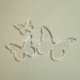 Org. stiklo detalė-pakabukas "Drugelis 4", skaidrus, 2x1,8 cm