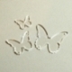 Org. stiklo detalė-intarpas "Drugelis 4", skaidrus, 2x1,8 cm