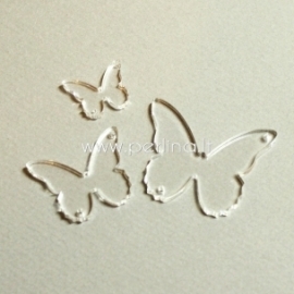 Plexiglass connector "Butterfly 4", clear, 3x2,4 cm