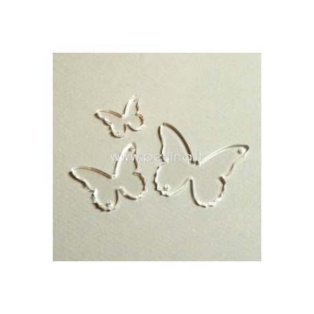 Plexiglass connector "Butterfly 4", clear, 4x3,2 cm