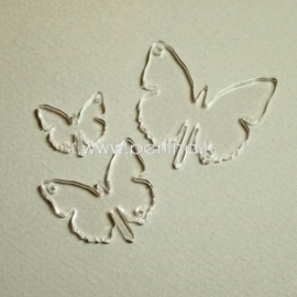Plexiglass connector "Butterfly 1", clear, 3x3 cm