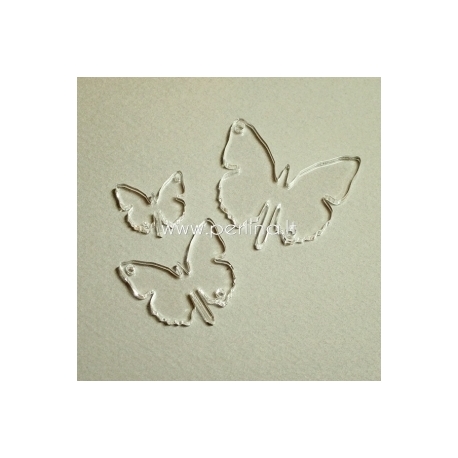 Plexiglass connector "Butterfly 1", clear, 3x3 cm