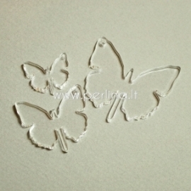 Plexiglass pendant "Butterfly 1", clear, 2x1,8 cm