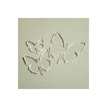 Plexiglass pendant "Butterfly 1", clear, 2x1,8 cm