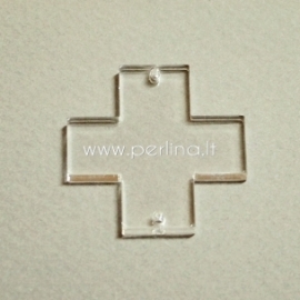 Plexiglass connector "Cross", clear, 3x3 cm