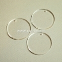 Plexiglass pendant "Full-moon", clear, 3 cm