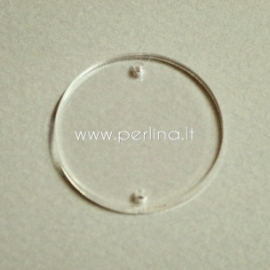 Org. stiklo detalė-intarpas "Pilnatis", skaidrus, 3 cm