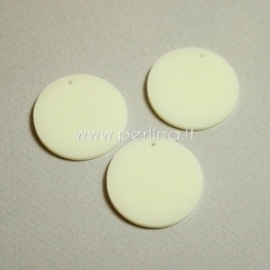 Plexiglass pendant "Full-moon", ivory, 3 cm