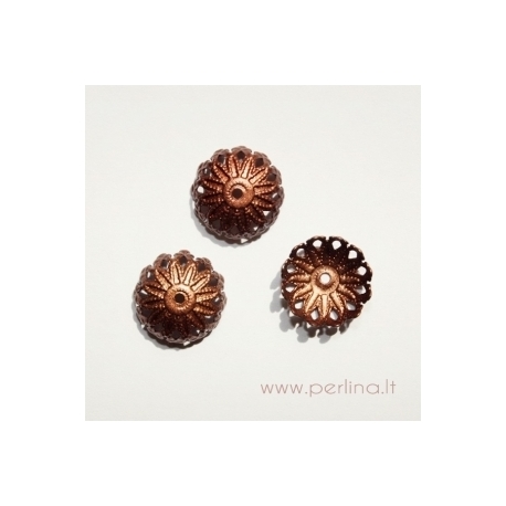 Bead cap, copper, 12x5 mm