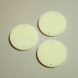 Plexiglass connector "Full-moon", ivory, 3 cm