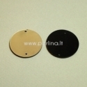 Plexiglass connector "Full-moon", black/gold, 3 cm