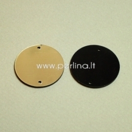 Plexiglass connector "Full-moon", black/gold, 3 cm
