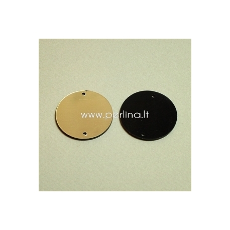 Plexiglass connector "Full-moon", black/gold, 3 cm