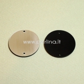 Plexiglass connector "Full-moon", black/silver, 3 cm