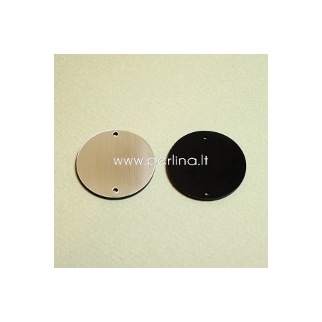 Plexiglass connector "Full-moon", black/silver, 3 cm