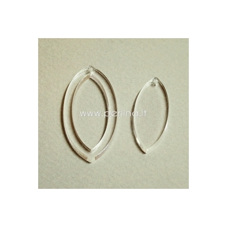 Plexiglass pendant "Drop", clear, 4x2 cm