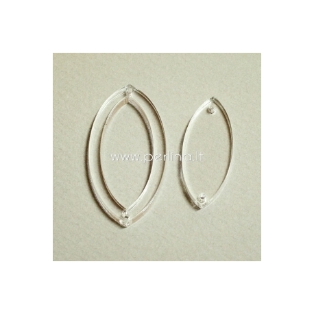 Plexiglass connector "Drop", clear, 4x2 cm
