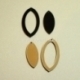 Plexiglass pendant "Drop", black/gold, 4x2 cm