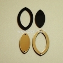 Plexiglass connector "Drop", black/gold, 4x2 cm