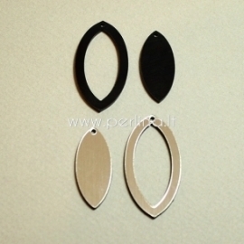 Plexiglass pendant "Drop", black/silver, 4x2 cm