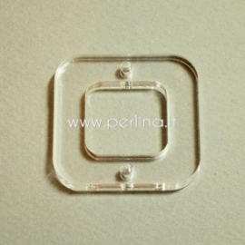 Plexiglass connector "Square", clear, 4x4 cm