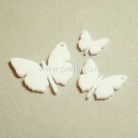 Plexiglass pendant "Butterfly 1", white, 2x1,8 cm