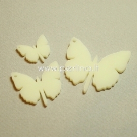 Plexiglass pendant "Butterfly 1", ivory, 2x1,8 cm