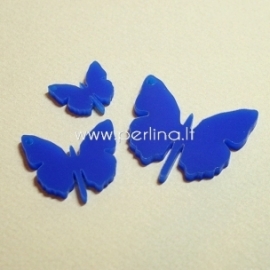 Plexiglass pendant "Butterfly 1", blue, 2x1,8 cm