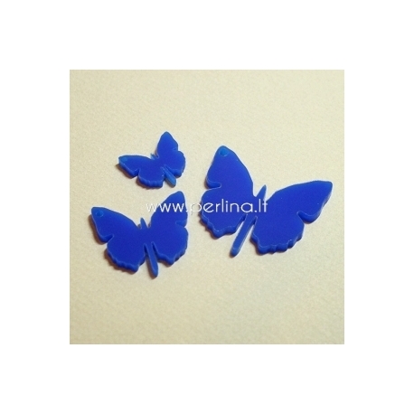 Plexiglass pendant "Butterfly 1", blue, 4x3,8 cm