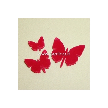 Plexiglass pendant "Butterfly 1", fuchsia, 2x1,8 cm