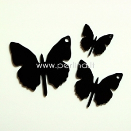 Plexiglass pendant "Butterfly 1", black, 2x1,8 cm