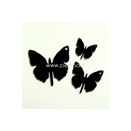 Plexiglass pendant "Butterfly 1", black, 2x1,8 cm