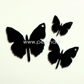 Plexiglass pendant "Butterfly 1", black, 3x3 cm
