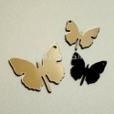 Plexiglass pendant "Butterfly 1", black/gold, 2x1,8 cm