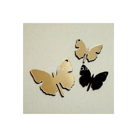 Plexiglass pendant "Butterfly 1", black/gold, 4x3,8 cm