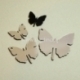 Plexiglass pendant "Butterfly 1", black/silver, 3x3 cm