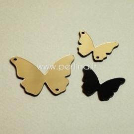 Plexiglass connector "Butterfly 13", black/gold, 2,5x1,8 cm
