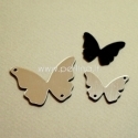 Plexiglass connector "Butterfly 13", black/silver, 3,7x2,7 cm