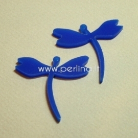 Plexiglass pendant "Dragonfly 1", blue, 4x3,7 cm